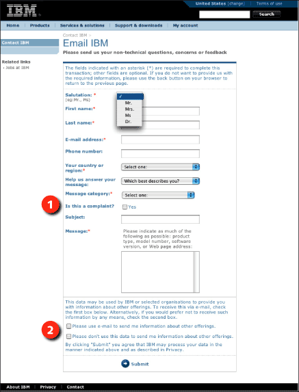 Figure 9.8: IBM Contact screenshot