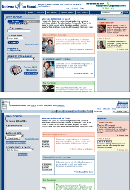 Figure 1.4: Network for Good screenshot: standard and without images