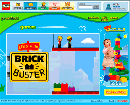 Figure 1.5: Lego Brick Buster game screenshot